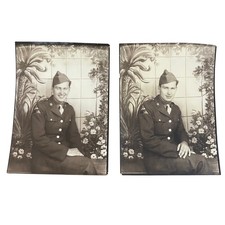 World War II-era Military Portrait Original Photo WWII SOLDIER Set of 02