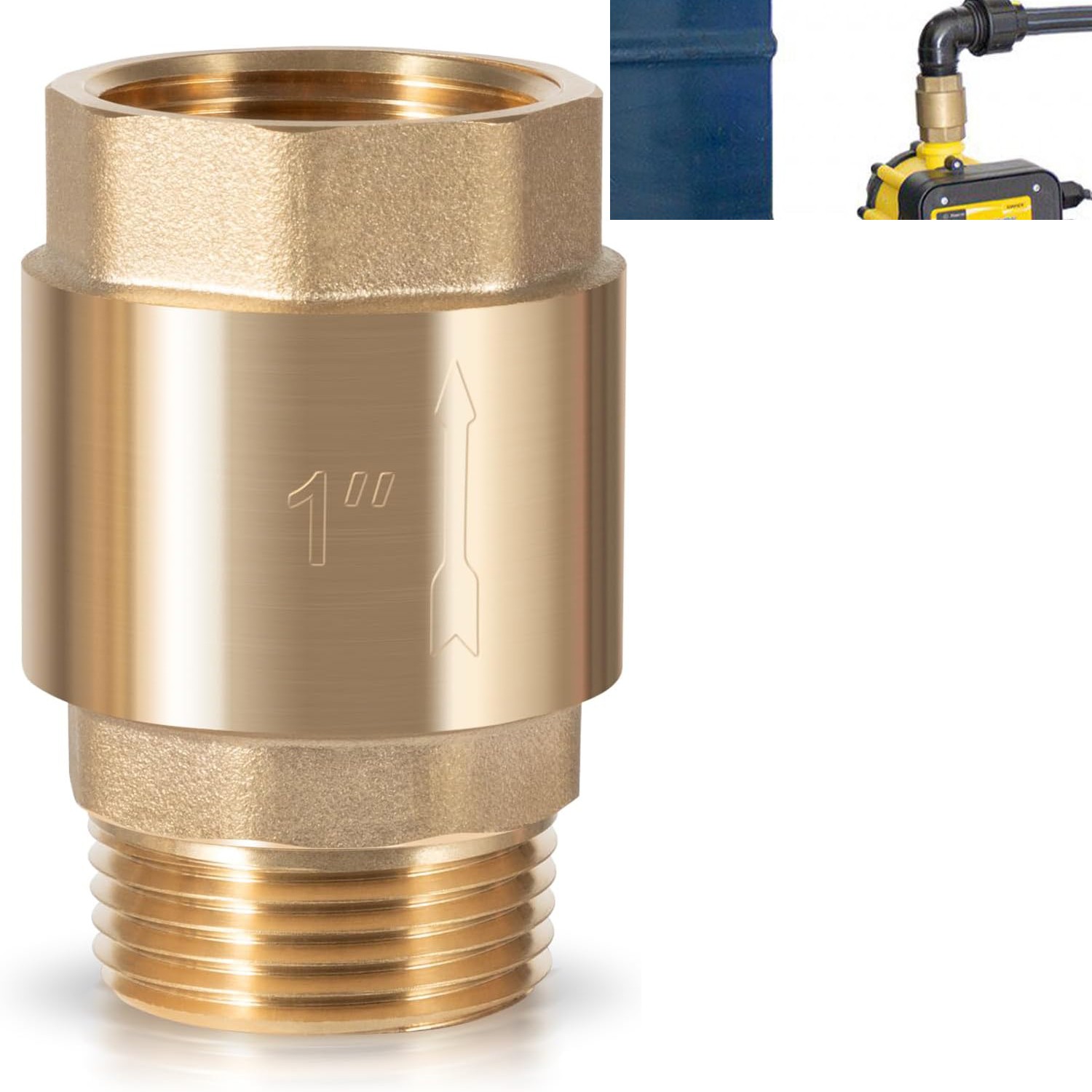 One Way Check Valve, 1" NPT male in 1" FNPT female thread out Backflow Preventer