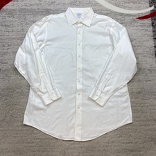 VTG Brooks Brothers Oxford Button Shirt 18 - 6/7 White OCBD Formal Dress Mens