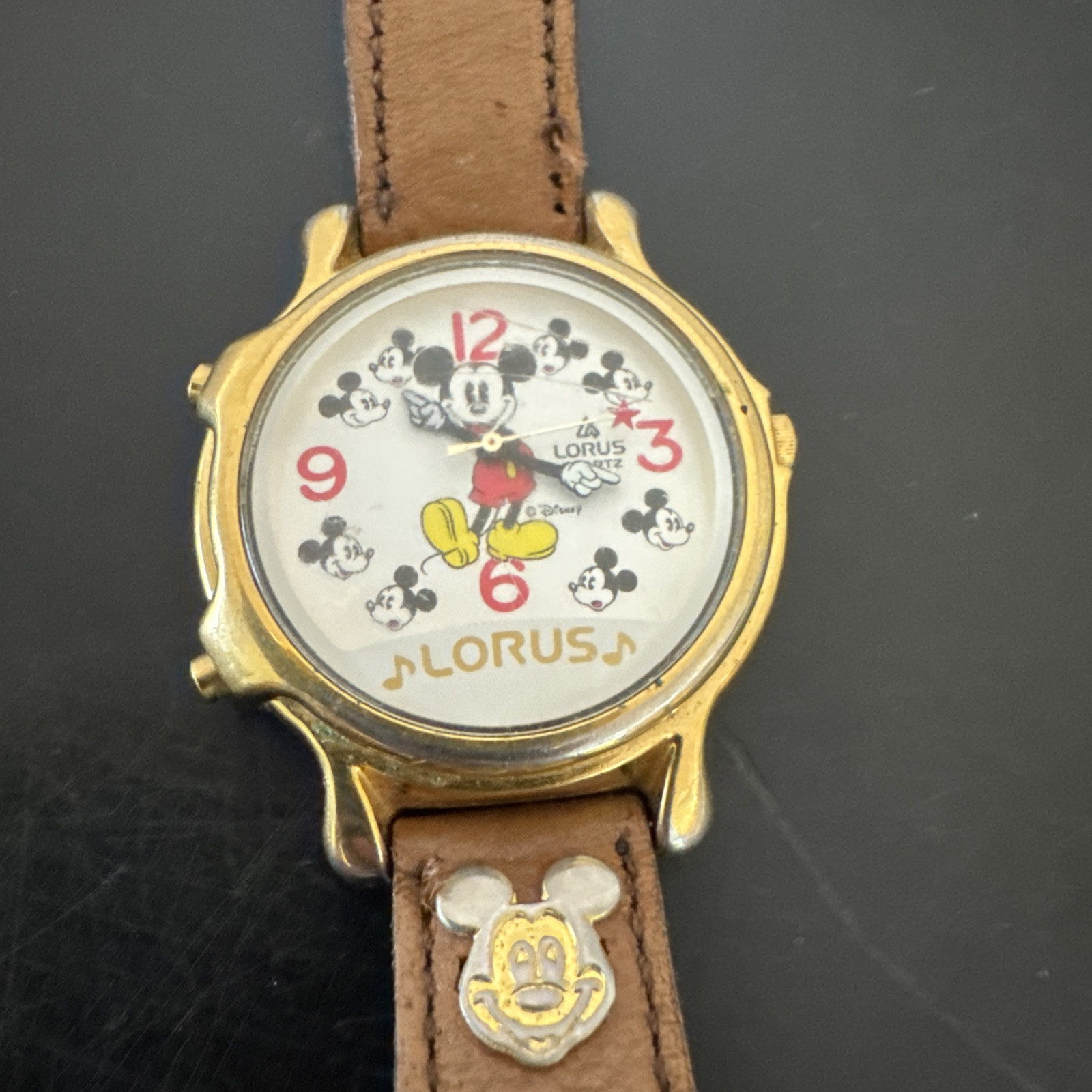 Vtg LORUS DISNEY Watch Women Mickey Mouse Musical Melody FOR PARTS