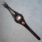 WATCH BAND & COVER MILITARY  - BLACK LEATHER WW2 REPRODUCTION   NEW MADE HD