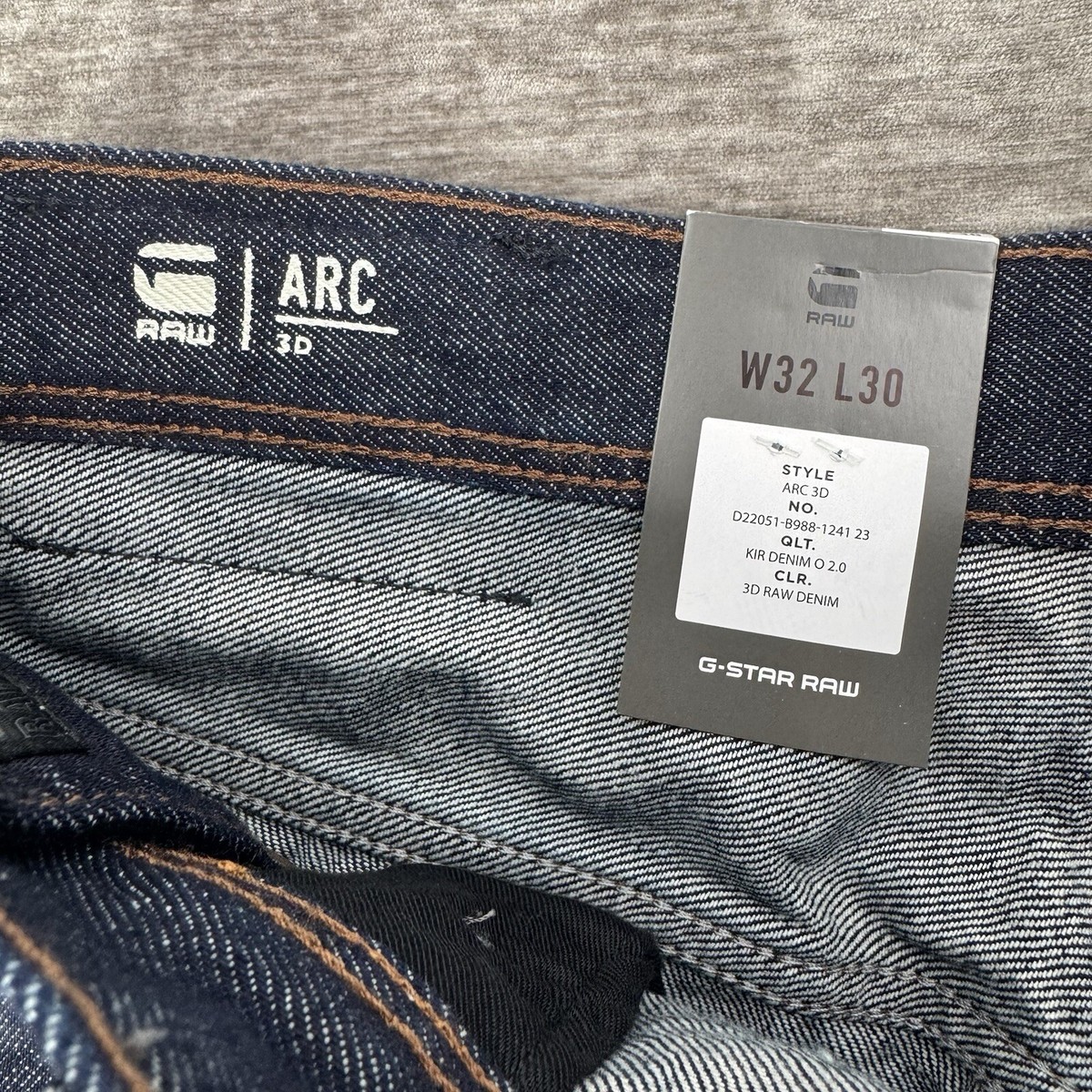 G-Star Arc 3D Raw Denim Jeans Men’s Size 32 32x30 Blue Button Fly NWT