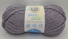Lion Brand Basic Stitch Anti Microbial Yarn Lavender Mist Color Acrylic 4Medium