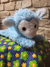 ANCIEN RANGE PYJAMA PELUCHE VINTAGE MOUTON MOUMOUTE BLEU BLANC