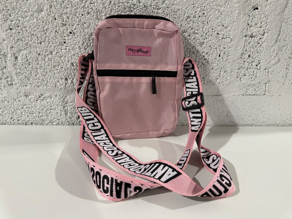 NEW Anti Social Social Club Get Weird Side Bag Pink ASSP119 One Size
