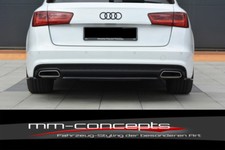 CUP Diffusor Ansatz SCHWARZ für Audi A6 Avant C7 4G Facelift S6 Heck Stoßstange