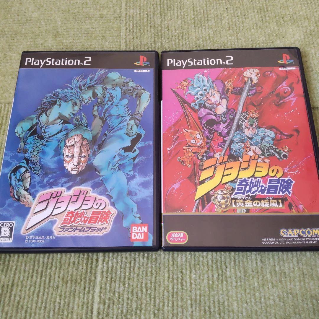 PS2 Jojo's Bizzare Adventure Phantom Blood & Ougon no Kaze 2 game set Japan
