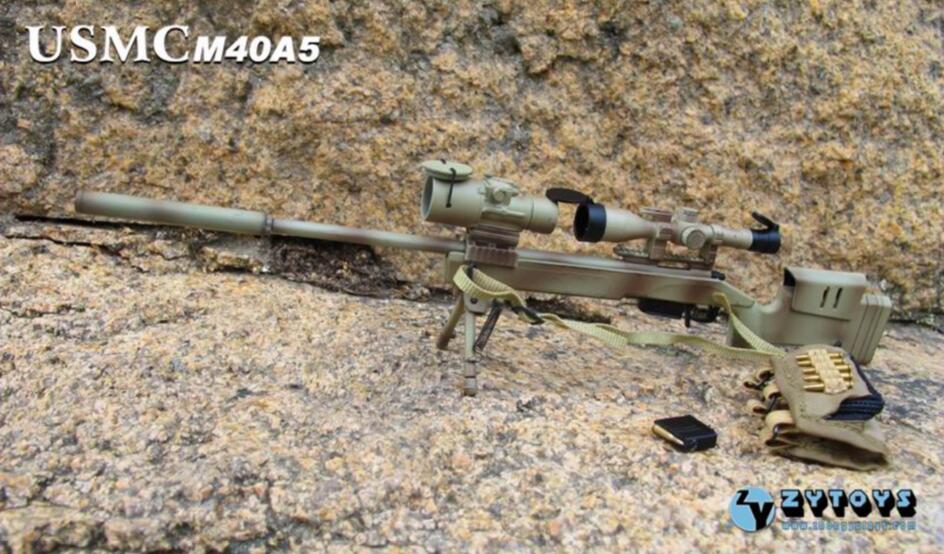 1/6 M40A5 Sniper Rifle 7.62mm USMC Camouflage soldier weapon