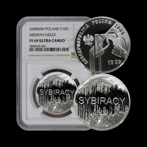 POLAND. 2008, 10 Zlotych, Silver - NGC PF69 - Siberian Exile - Crystal ❄️❄️ 