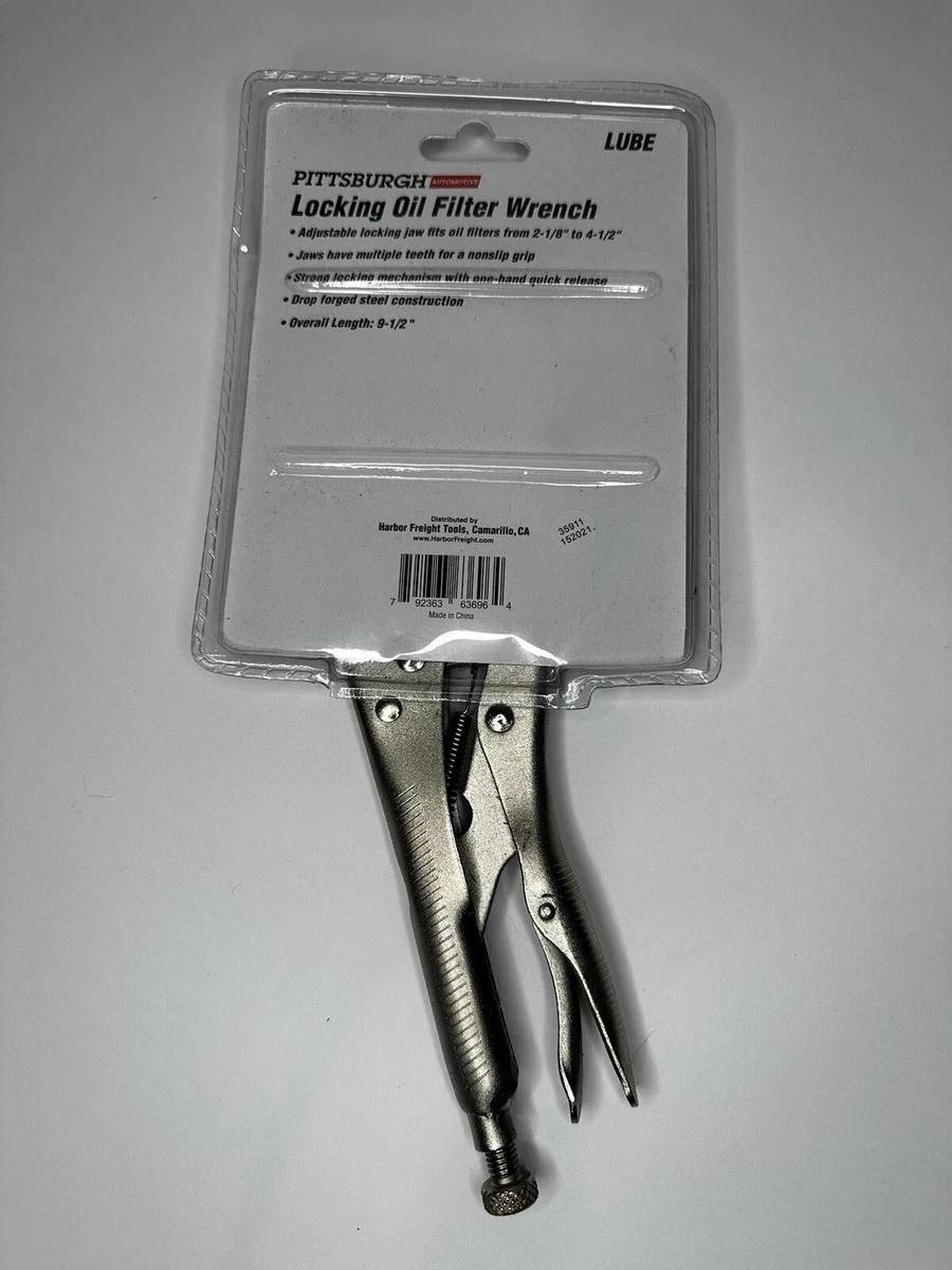 OIL FILTER LOCKING WRENCH 2 1 8 4 1 2 PLIERS NEW IN PACKAGE G