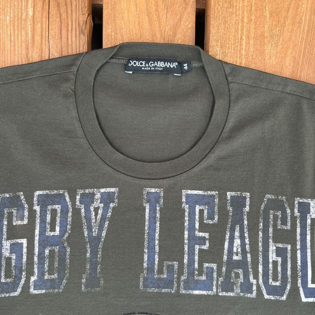 DOLCE&GABBANA RUGBY LEAGUE Print T-Shirt men Size 44 Olive DOLCE&GABBANA RUGBY LEAGUE Print T-Shirt men Size 44 Olive
