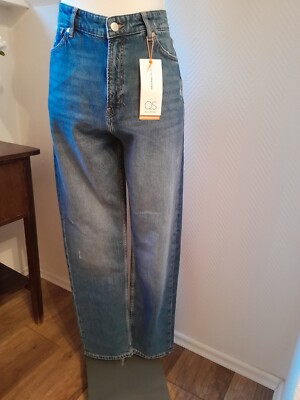S.Oliver Damen Jeans Megan Gr. 38 Ancle High Rise Blau Denim Neu