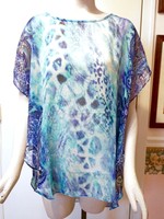 $89 Chico’s Lesley Paisley Mix Sheer Poncho, Cool Multi / Blue, Size S/m $89 Chico’s Lesley Paisley Mix Sheer Poncho, Cool Multi / Blue, Size S/m