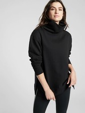 NWT Athleta 24/7 Funnel Neck Sweatshirt, Black SIZE XS 502851 T0304