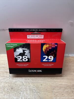 Genuine OEM Lexmark 28 Black 29 Color Ink Cartridge Pack SEALED NEW