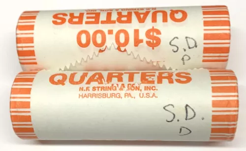 # C1753    SOUTH DAKOTA  STATEHOOD  QUARTERS, P & D    MINT ROLLS   ( 80 COINS )