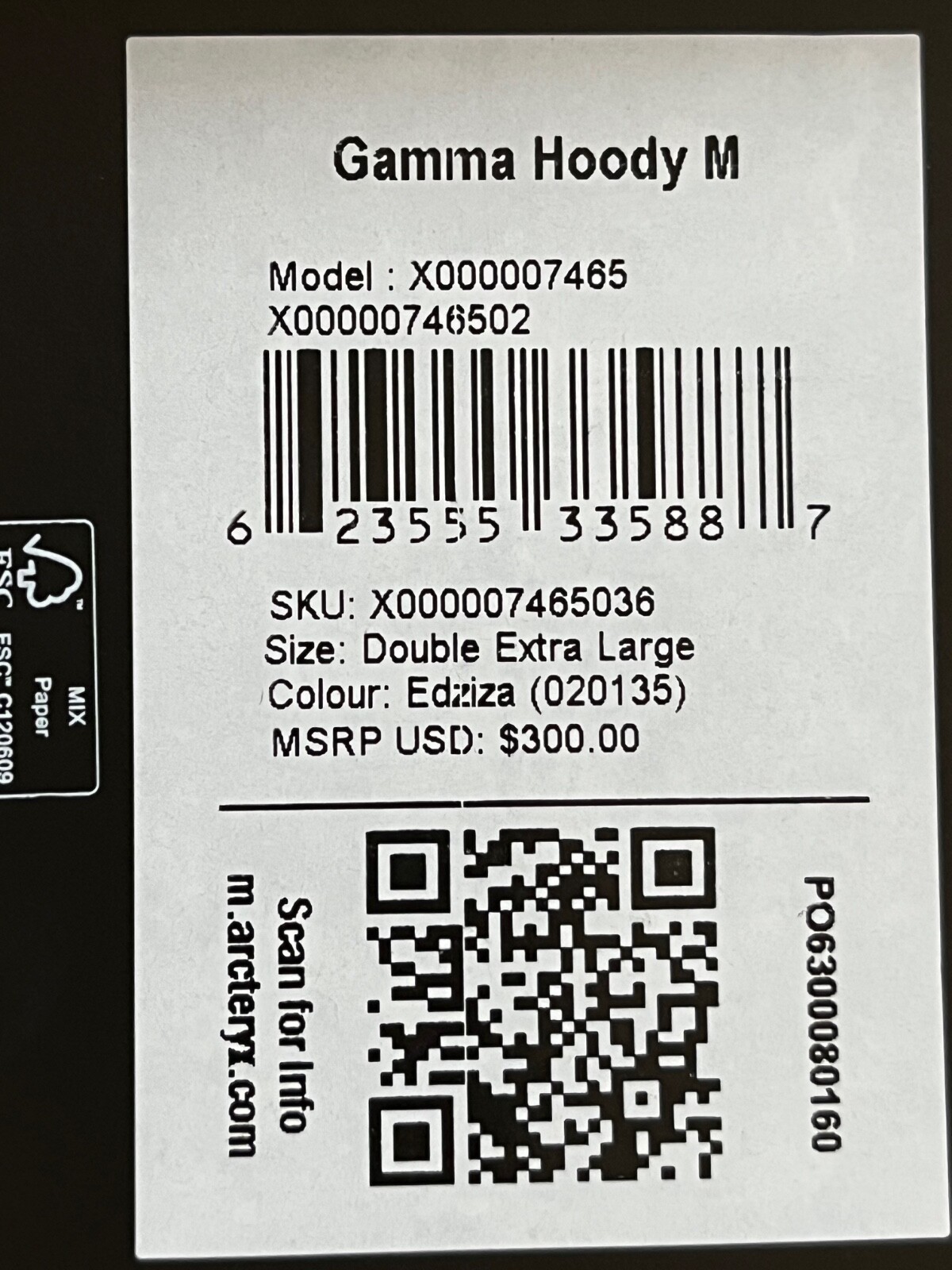 ARC'TERYX Giacca con cappuccio uomo Arc’teryx Gamma Edziza Softshell nuova con etichetta taglia XXL 2XL