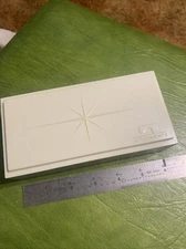 Vintage Starburst Sewing Box  With Contents Zenith Boye Needles Bulb Attachment