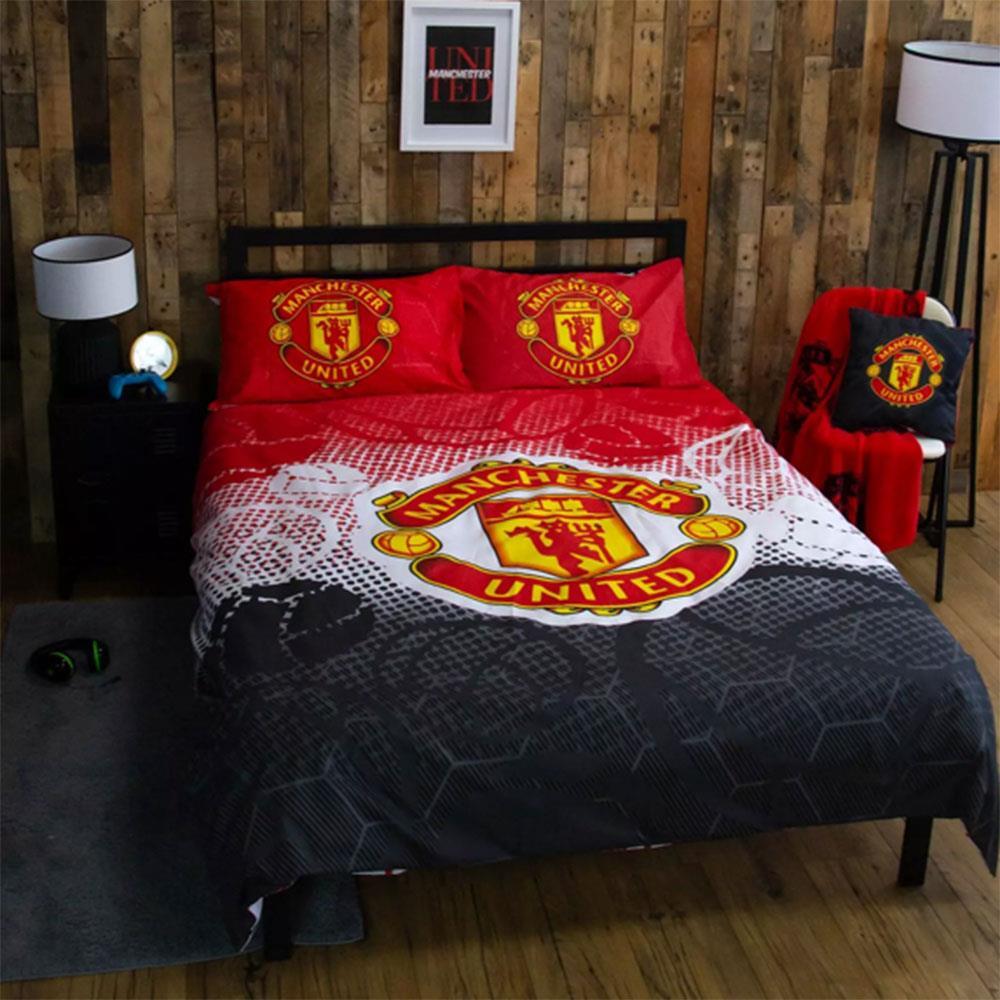 Parure De Lit Simple Manchester United – étoiles Rouge Et Vert – Vintage
