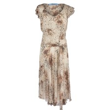 Blumarine Dress Prettiest Soft Print Silk Chiffon w Slip 44 fits 8 MINT