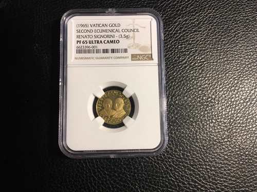 1965 Vatican Gold Second Ecumenical Council RenatoSig.NGC Pf. 65 Ultra Cameo