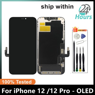 For iPhone 12 /12 Pro LCD Display Touch Screen Digitizer Assembly Black OLED