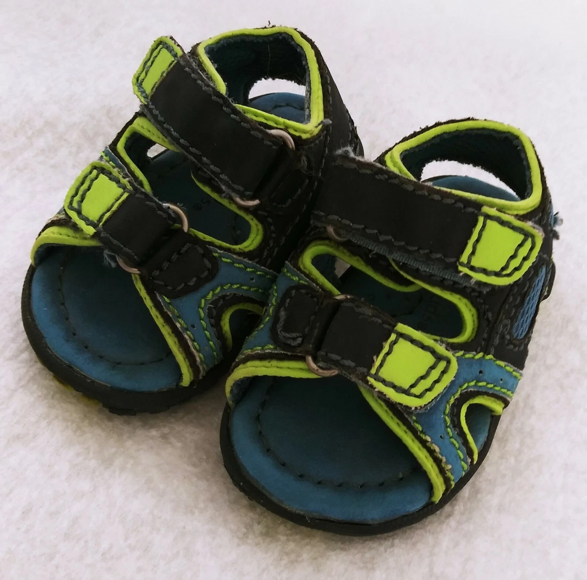 Koala Kids Toddler Boys Sandals Size 2 Blue and Green