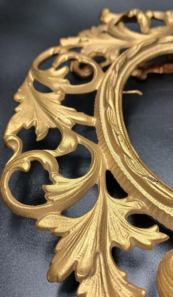 Antiguo tocador victoriano dorado ovalado espejo marco años 1880 barroco italiano Foto 3 de 4