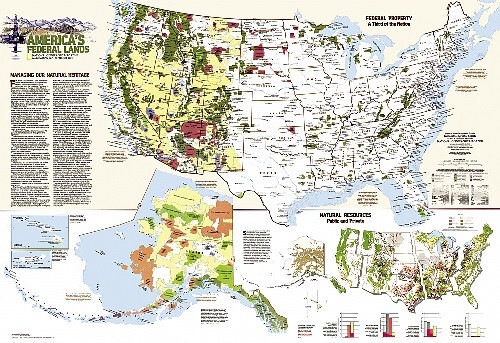 NATIONAL GEOGRAPHIC SEPTEMBER 1982 USA AMERICA'S FEDERAL LANDS POSTER MAP - Picture 2 of 3