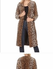 New Leopard Printed Faux Fur Jacket