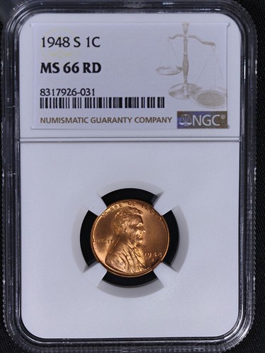 1948-S Lincoln Wheat Cent 1c NGC MS66 RD - Nice Color - Picture 3 of 4