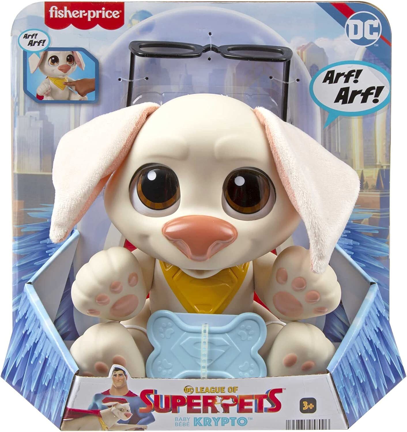 Fisher-Price DC League of Super-Pets Baby Krypto, poseable puppy doll w/ sound