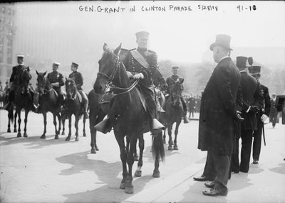 General Grant on horse in Governor Clinton's fueral parade,New York,NY,1908