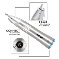AZDENT Dental 1:1 optic Fiber low speed external straight Surgical Handpiece