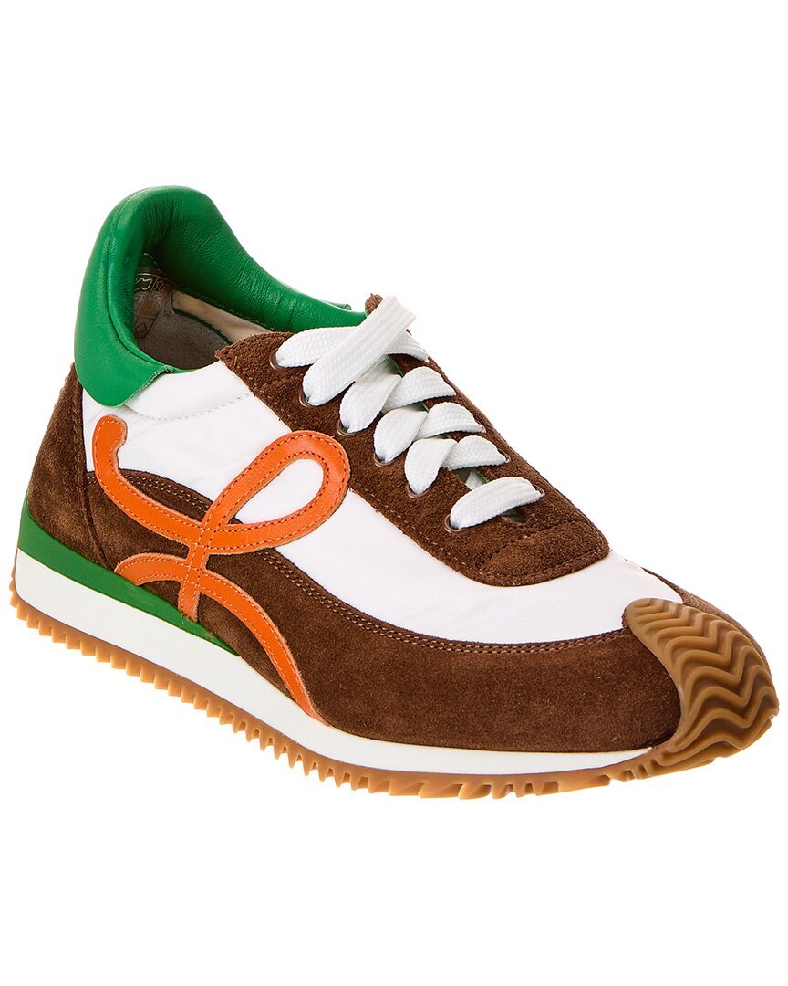 Женские кроссовки Loewe Flow Runner из нейлона и замши зеленый 36 120990₽