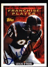 Leslie O'Neal Chargers 1993 Topps Signed Auto  
