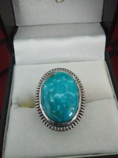 Artisan Crafted Nevada Turquoise Sterling Silver Ring Sz 6 - 9.40 cts