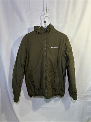 Columbia Mens Small Brown Work Utilizer Jacket Coat Fleece Lined Zip up Puffy