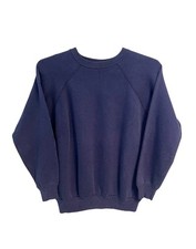 Vintage 60s 70s Action USA Raglan Crewneck Sweatshirt XL Navy USA Made Workwear