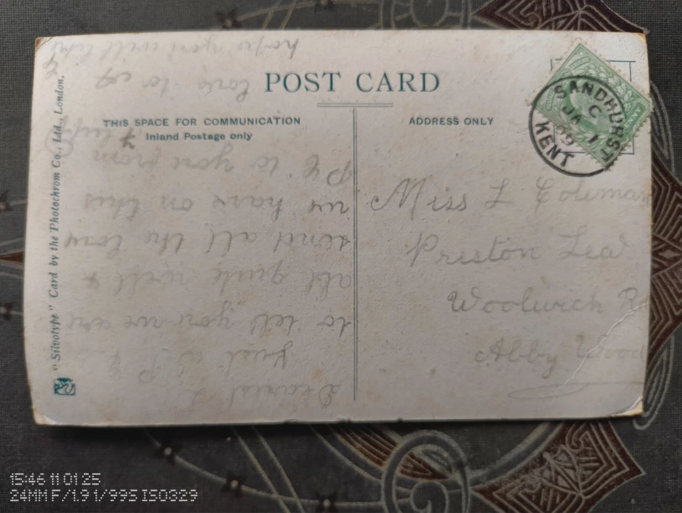 Hastings multi-view (Silvotype)  - Sandhurst 1909 postcard  - Image 2 of 2