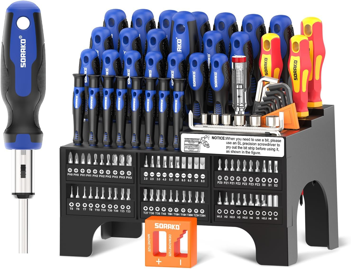 Set Cacciaviti Professionali 118 Pezzi, Incluso Cacciavite a Cricchetto, Punte, 