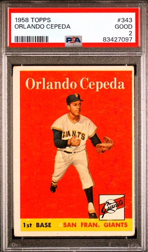 Orlando Cepeda #343 1958 Topps card