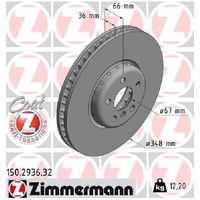 2X Bremsscheibe FüR BMW 2-Er G42 G87 2.0 3.0 21 Bis 26 Zimmermann B47D20B Neu