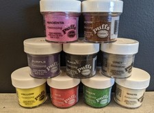  NEW 7 Ranger PUFFS Embossing Powder 1oz Jars Yellow Red Black Gray Pink More 