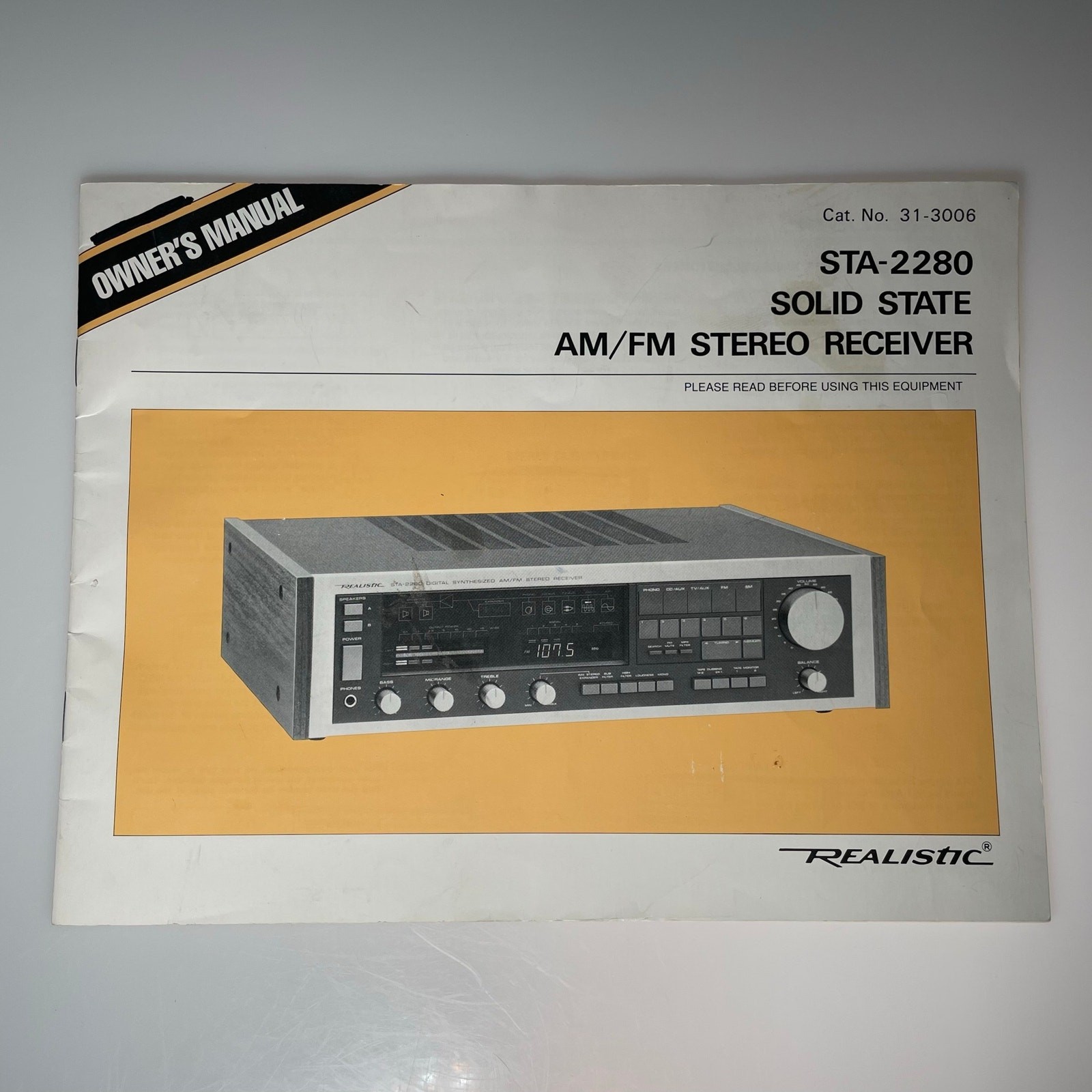 STA-2280 Solid State AM/FM Stereo Receiver Owners Manual Realistic Original