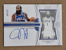 2022-23 National Treasures James Harden Archives Ink Auto On Card 34/49.  76ers