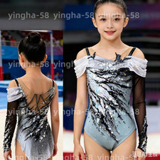 Girls' Rhythmic Gymnastics Leotards Artistic Gymnastics Leotards Jeweled blue