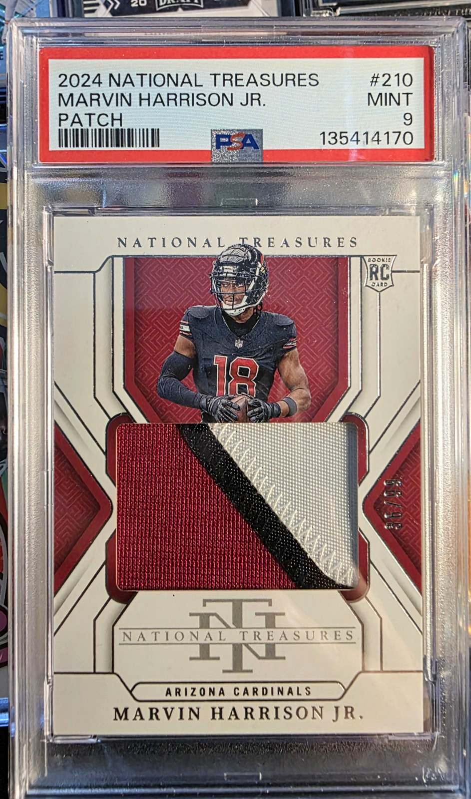 Panini 2024 National Treasures Rookie Patches Marvin Harrison Jr #210 /99 PSA 9