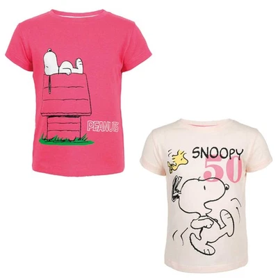 Peanuts Snoopy Kinder Mädchen kurzarm T-Shirt Shirt Gr. 92-128 100% Baumwolle - Bild 1 von 4