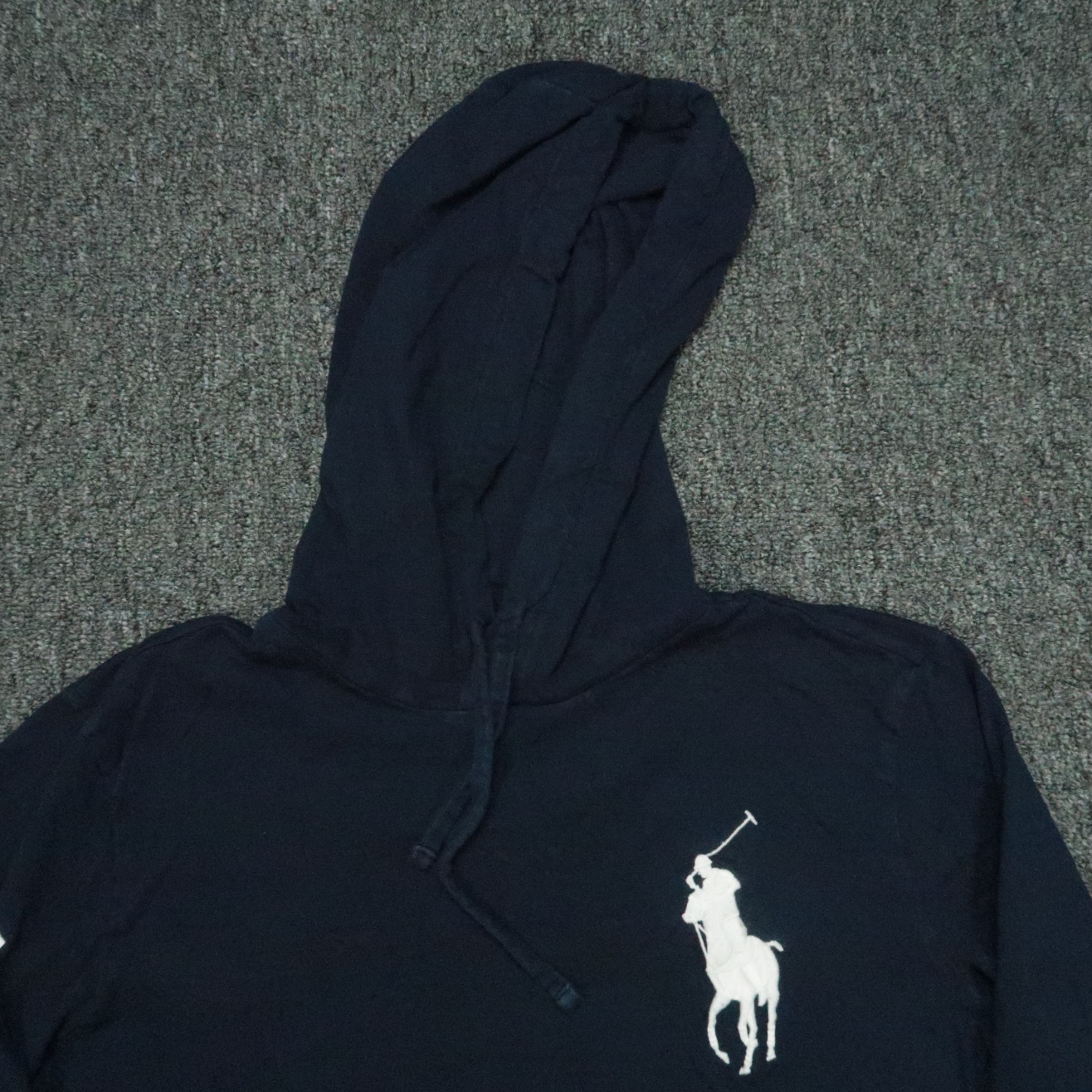 Polo Ralph Lauren felpa con cappuccio uomo piccola blu grande pony pullover manica lunga *